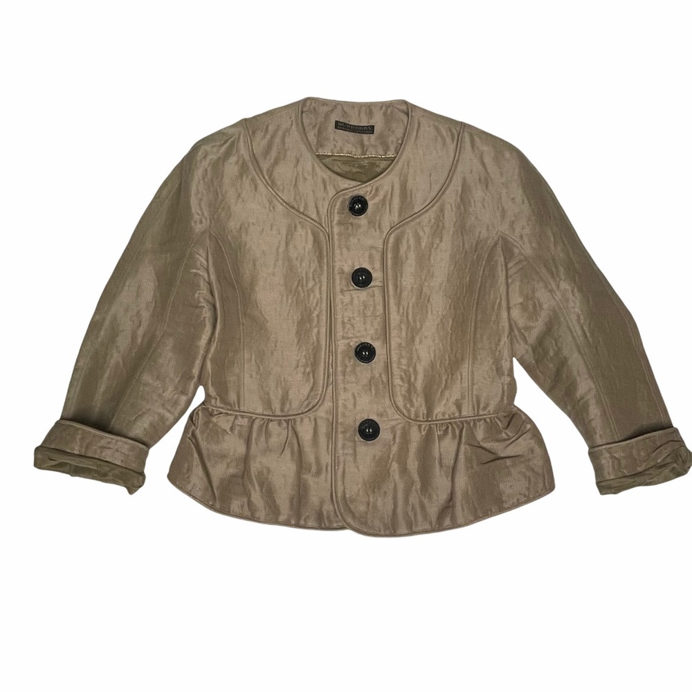 Burberry Black Label Shimmery Linen Short Jacket - Picture 6 of 16